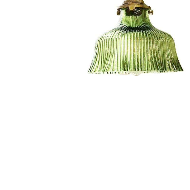 Vintage 1 - Light Striped Glass Flower - Shaped Pendant Light - LightfixturesUAE