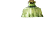Vintage 1 - Light Striped Glass Flower - Shaped Pendant Light - LightfixturesUAE