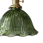Vintage 1 - Light Striped Glass Flower - Shaped Pendant Light - LightfixturesUAE