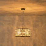 Vintage 4 - Light Drum Crystal Pendant Chandelier - LightfixturesUAE