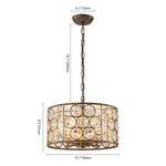 Vintage 4 - Light Drum Crystal Pendant Chandelier - LightfixturesUAE