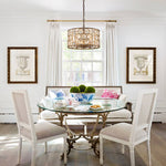 Vintage 4 - Light Drum Crystal Pendant Chandelier - LightfixturesUAE