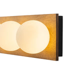 Vintage 4 - Light Oak Wood Glass Globe Vanity Wall Sconce - LightfixturesUAE