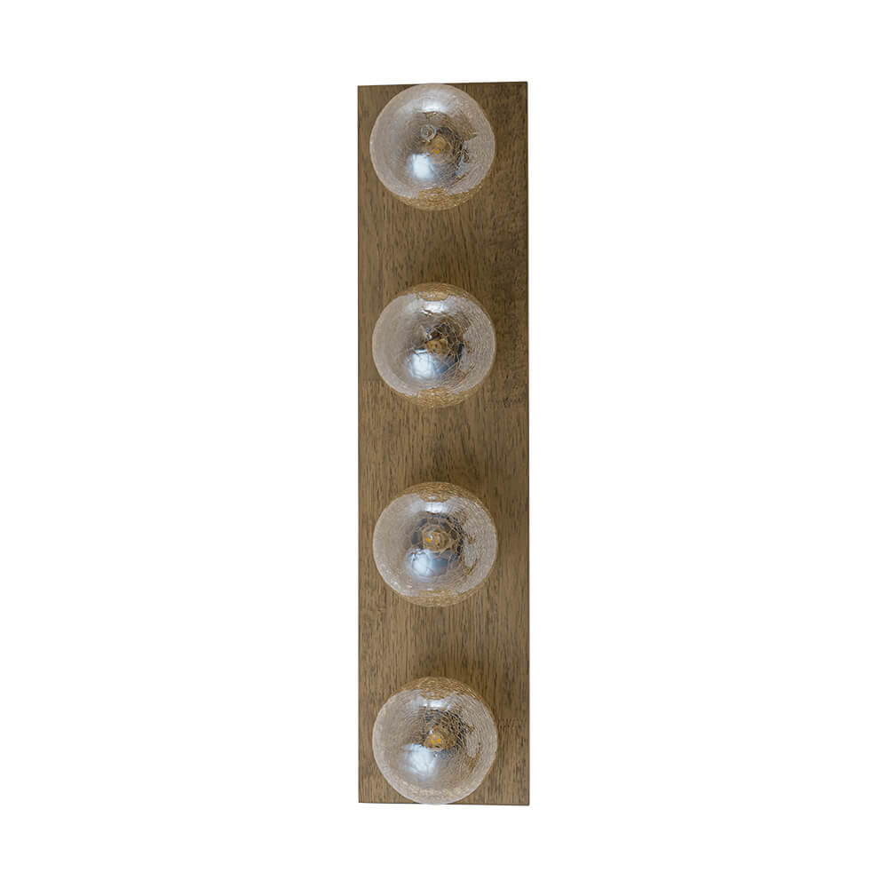 Vintage 4 - Light Oak Wood Glass Globe Vanity Wall Sconce - LightfixturesUAE