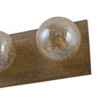 Vintage 4 - Light Oak Wood Glass Globe Vanity Wall Sconce - LightfixturesUAE