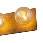 Vintage 4 - Light Oak Wood Glass Globe Vanity Wall Sconce - LightfixturesUAE