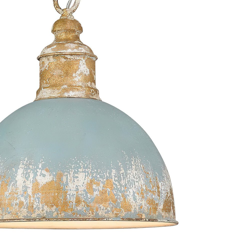 Vintage Distressed 1 - Light Dome Shape Metal Pendant Light - LightfixturesUAE