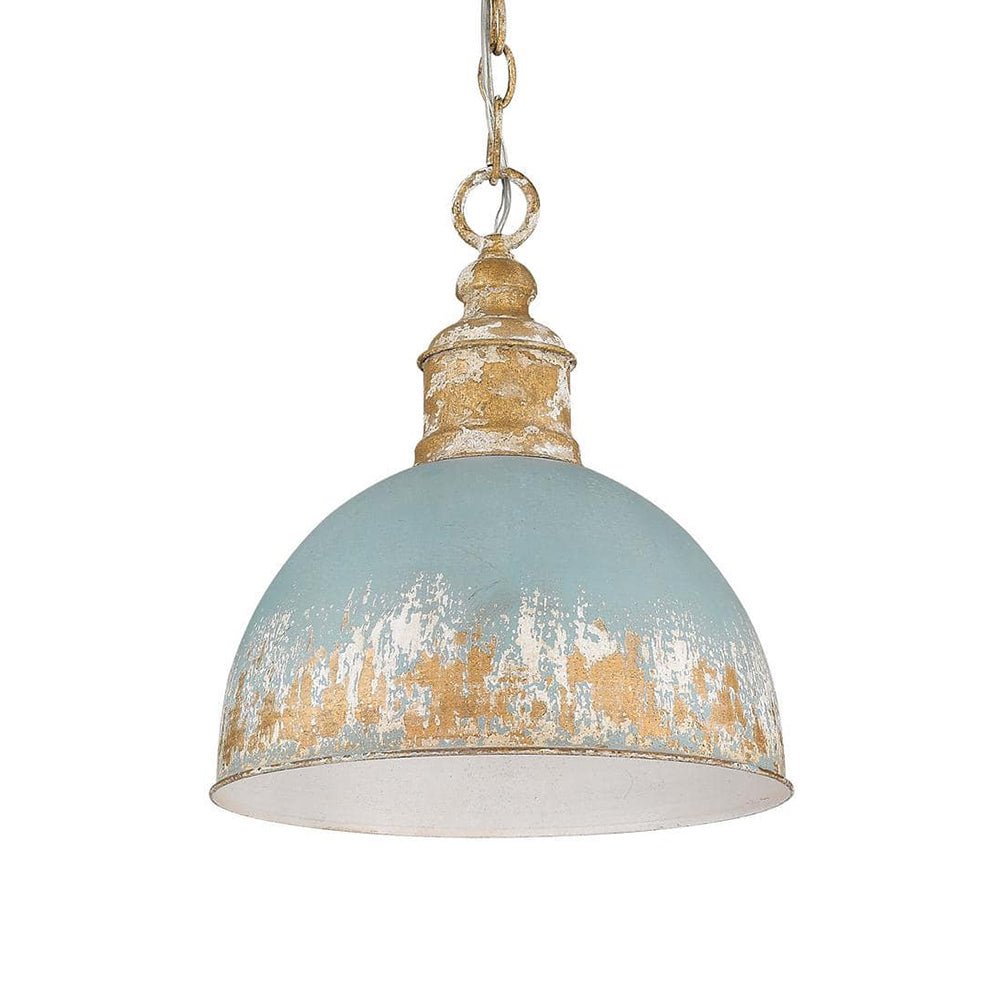 Vintage Distressed 1 - Light Dome Shape Metal Pendant Light - LightfixturesUAE