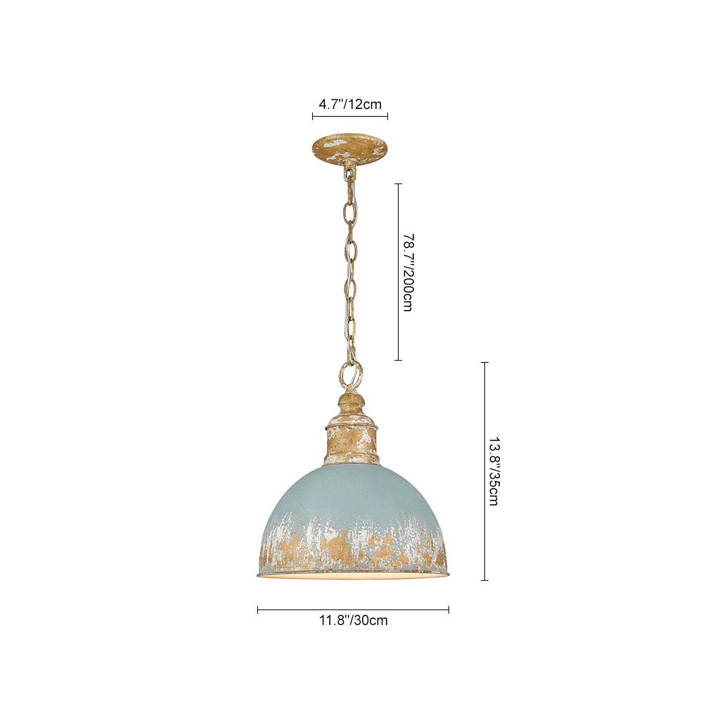 Vintage Distressed 1 - Light Dome Shape Metal Pendant Light - LightfixturesUAE