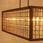 Vintage Farmhouse 4 - Light Rectangle Island Crystal Chandelier - LightfixturesUAE