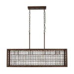 Vintage Farmhouse 4 - Light Rectangle Island Crystal Chandelier - LightfixturesUAE