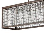 Vintage Farmhouse 4 - Light Rectangle Island Crystal Chandelier - LightfixturesUAE