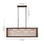 Vintage Farmhouse 4 - Light Rectangle Island Crystal Chandelier - LightfixturesUAE