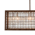 Vintage Farmhouse 4 - Light Rectangle Island Crystal Chandelier - LightfixturesUAE