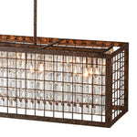 Vintage Farmhouse 4 - Light Rectangle Island Crystal Chandelier - LightfixturesUAE
