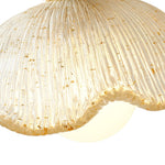 Vintage French 1 - Light Ruffled Gold - Leaf Resin Pendant Light - LightfixturesUAE