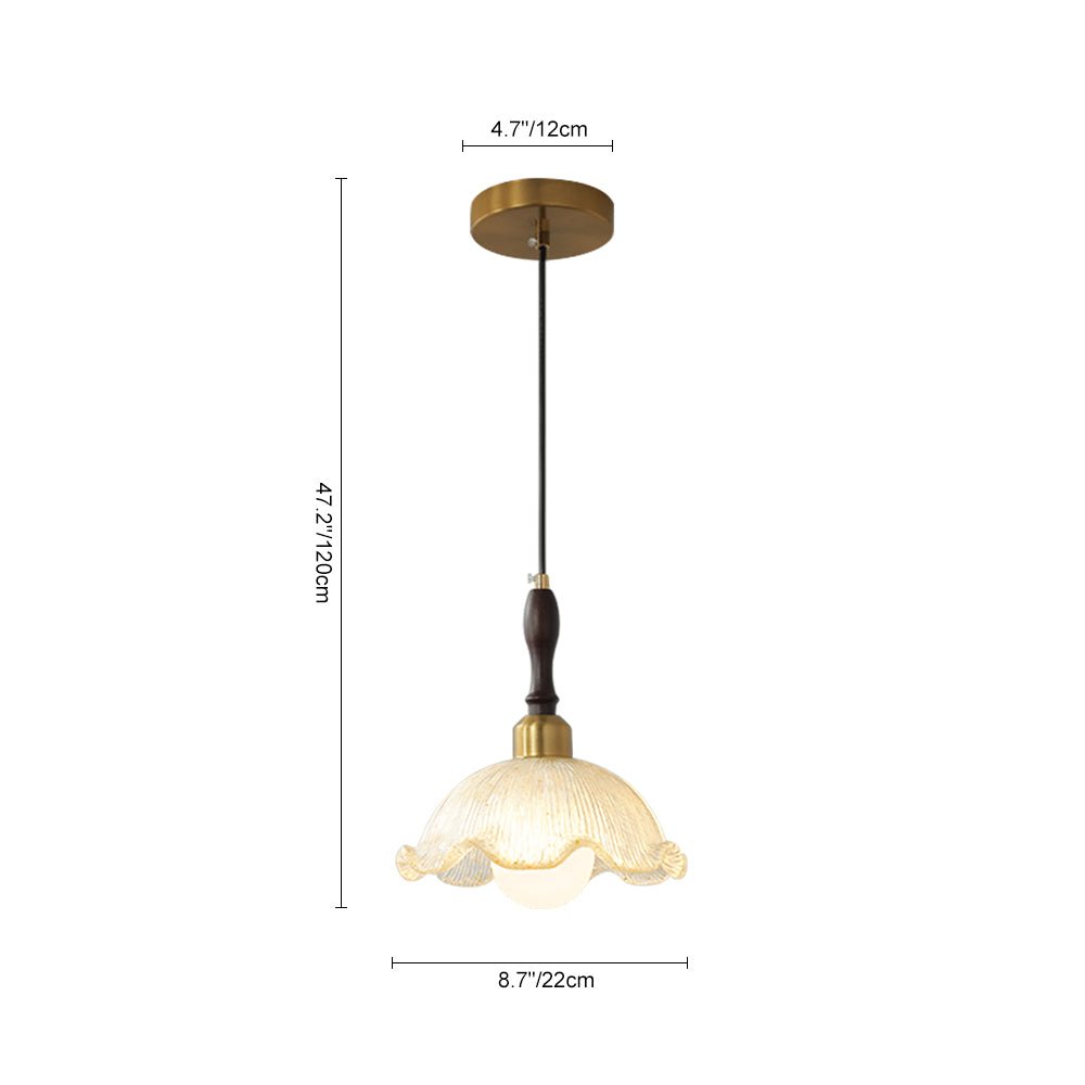 Vintage French 1 - Light Ruffled Gold - Leaf Resin Pendant Light - LightfixturesUAE