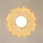 Vintage French 1 - Light Ruffled Gold - Leaf Resin Pendant Light - LightfixturesUAE
