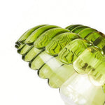 Vintage Green Striped Glass Double - Layer Floral Semi - Flush Mount Ceiling Light - LightfixturesUAE