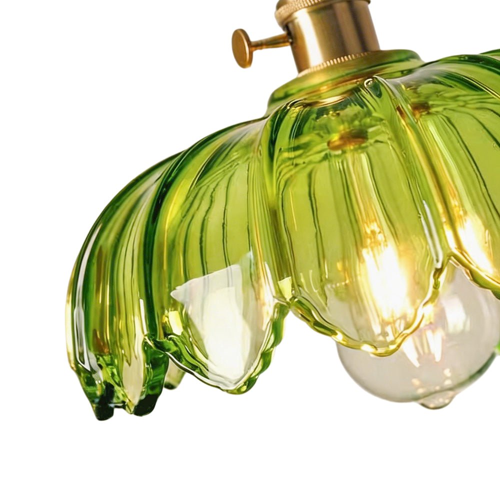 Vintage Romantic 1 - Light Retro Lotus Petal Glass Pendant Light - LightfixturesUAE