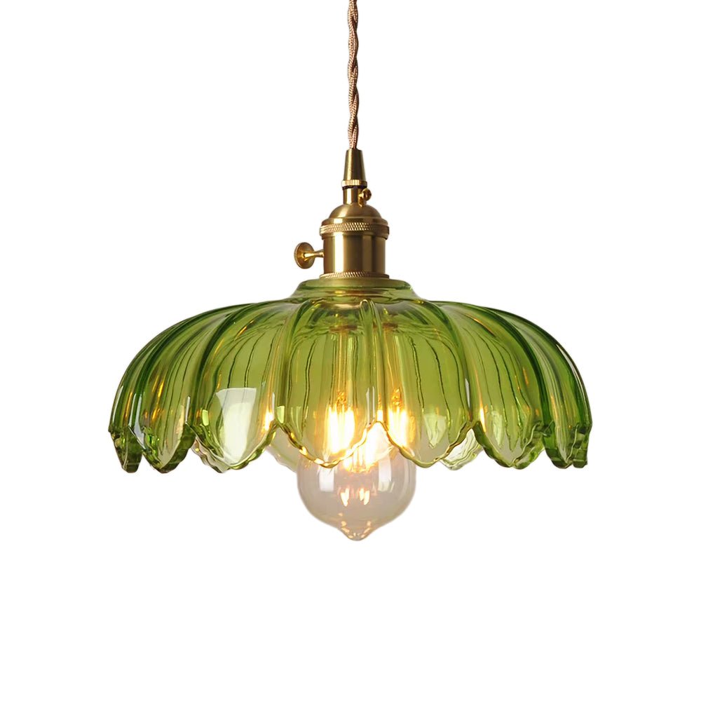 Vintage Romantic 1 - Light Retro Lotus Petal Glass Pendant Light - LightfixturesUAE