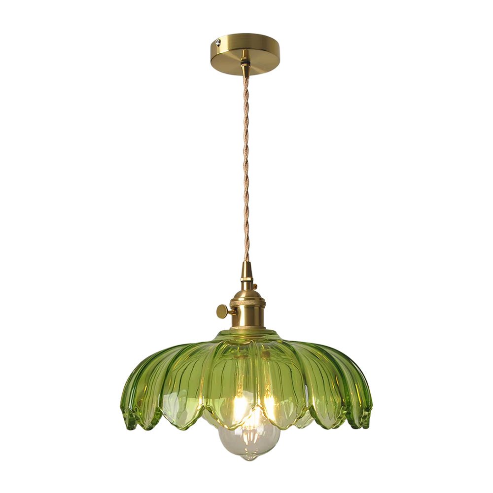 Vintage Romantic 1 - Light Retro Lotus Petal Glass Pendant Light - LightfixturesUAE