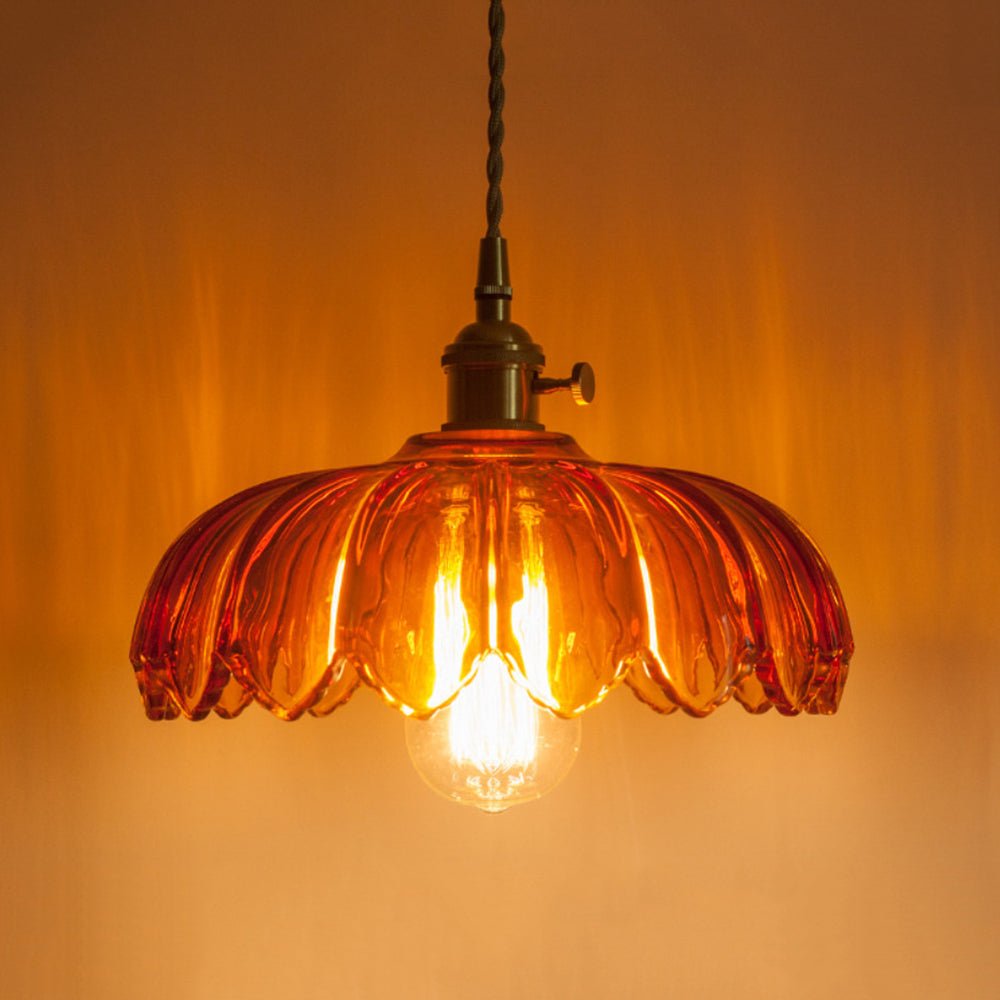 Vintage Romantic 1 - Light Retro Lotus Petal Glass Pendant Light - LightfixturesUAE