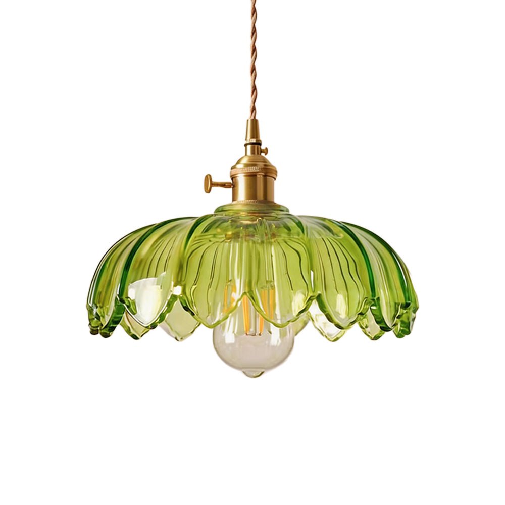 Vintage Romantic 1 - Light Retro Lotus Petal Glass Pendant Light - LightfixturesUAE