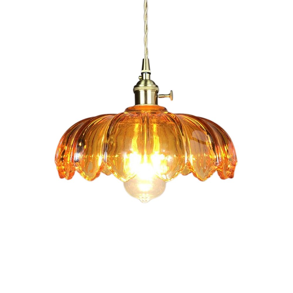 Vintage Romantic 1 - Light Retro Lotus Petal Glass Pendant Light - LightfixturesUAE