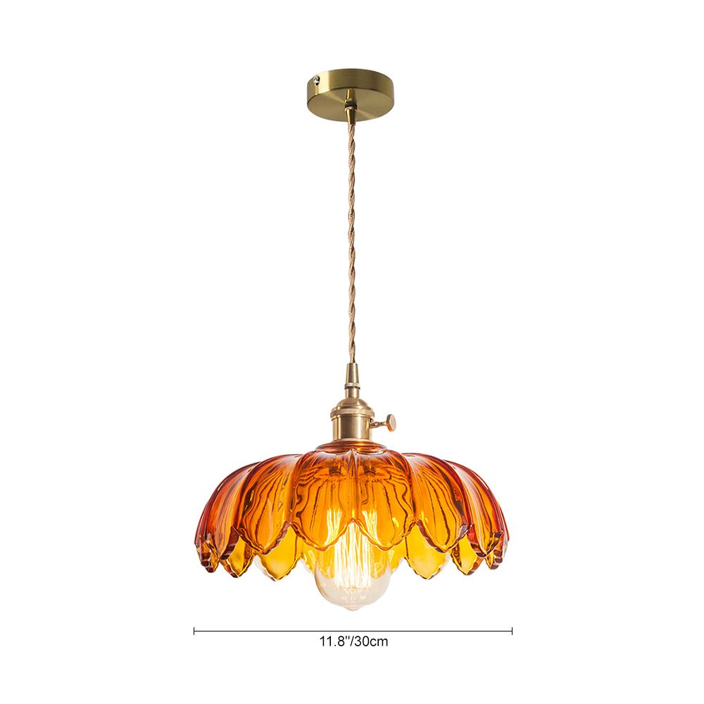 Vintage Romantic 1 - Light Retro Lotus Petal Glass Pendant Light - LightfixturesUAE
