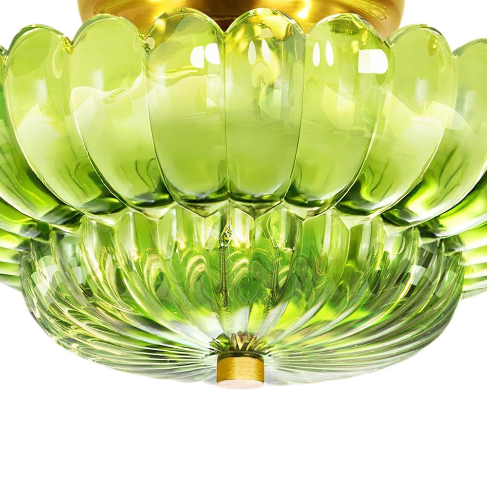 Vintage Romantic Retro Petal Glass Flush Mount Ceiling Light - LightfixturesUAE