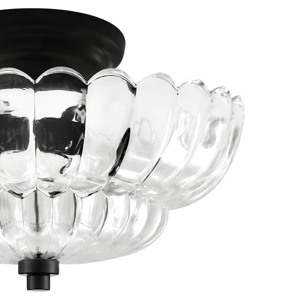 Vintage Romantic Retro Petal Glass Flush Mount Ceiling Light - LightfixturesUAE
