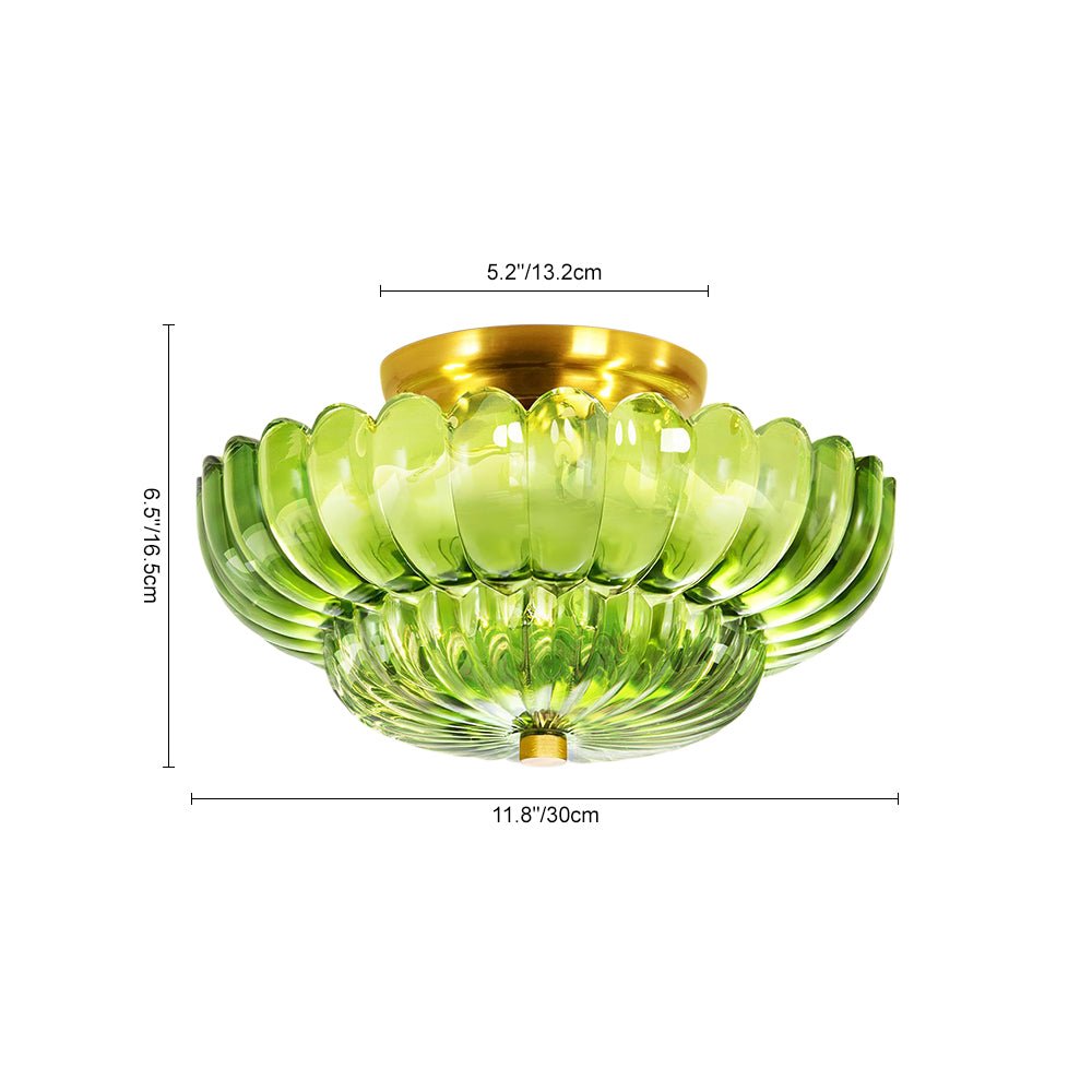 Vintage Romantic Retro Petal Glass Flush Mount Ceiling Light - LightfixturesUAE