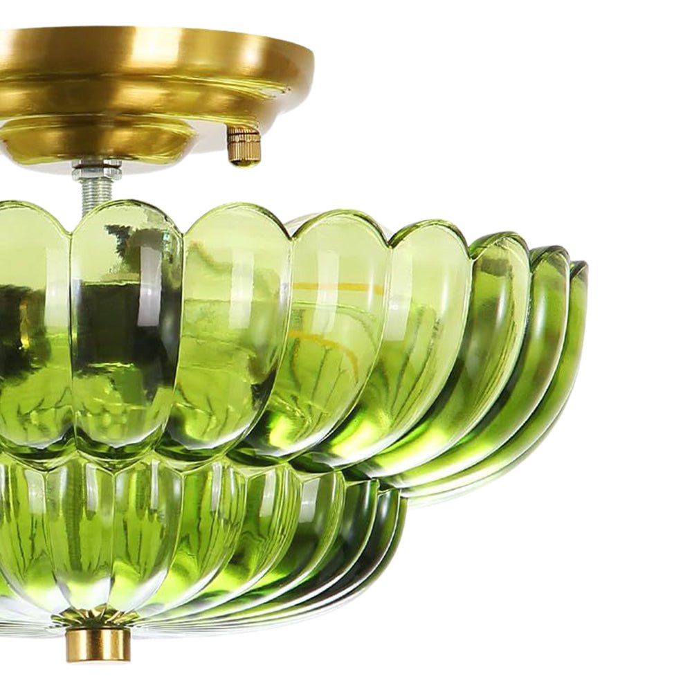 Vintage Romantic Retro Petal Glass Flush Mount Ceiling Light - LightfixturesUAE