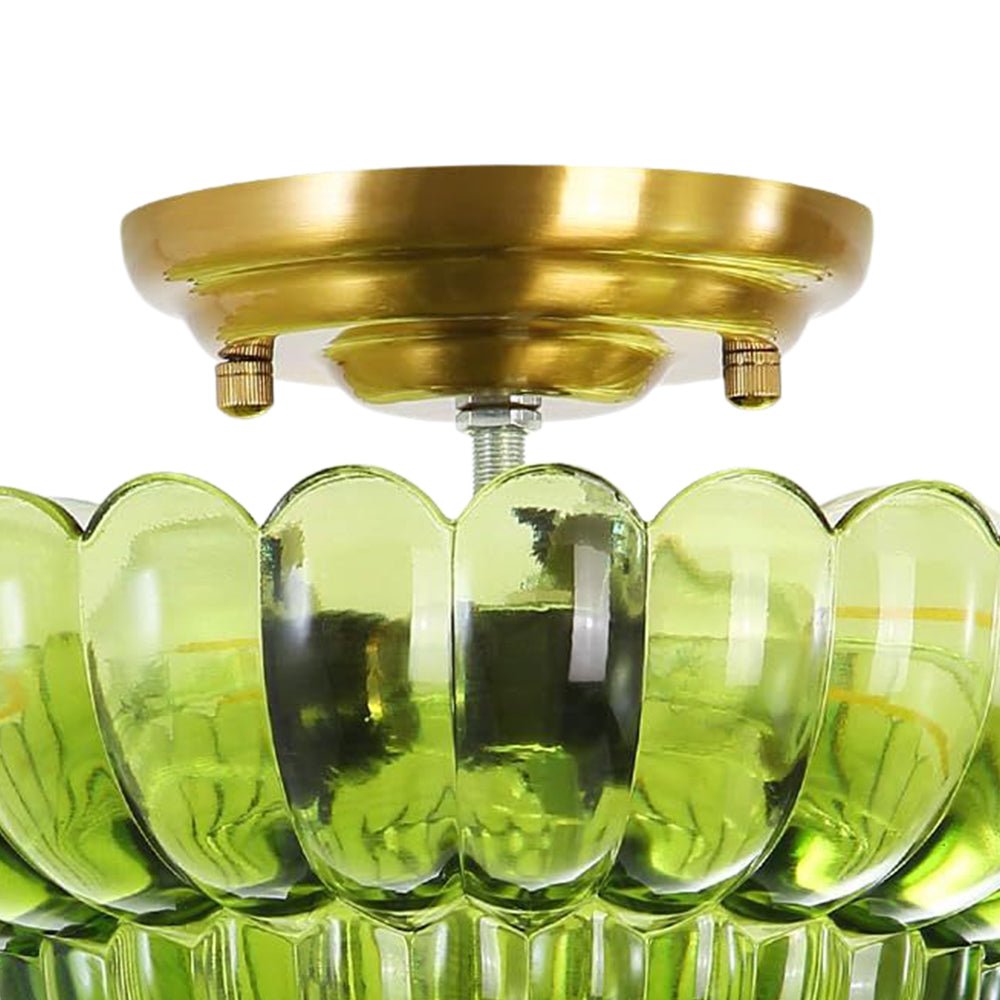 Vintage Romantic Retro Petal Glass Flush Mount Ceiling Light - LightfixturesUAE