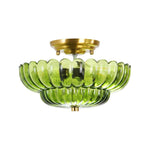 Vintage Romantic Retro Petal Glass Flush Mount Ceiling Light - LightfixturesUAE