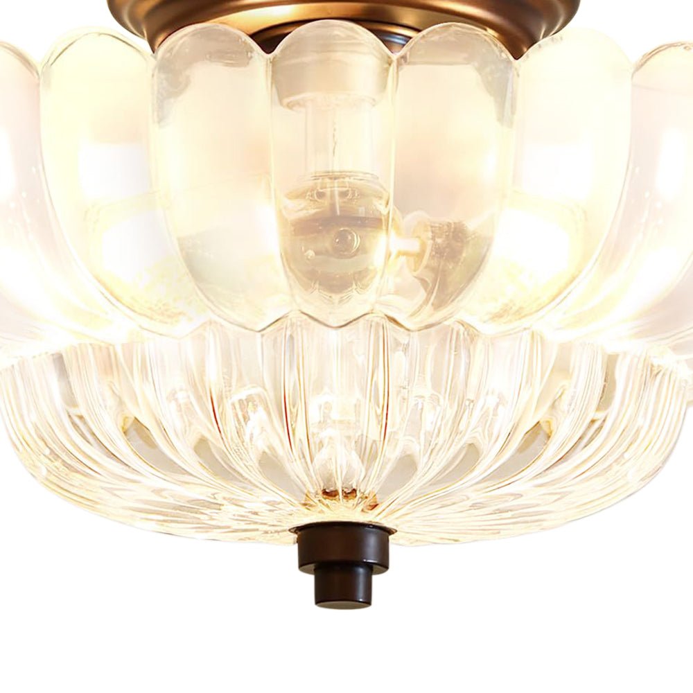 Vintage Romantic Retro Petal Glass Flush Mount Ceiling Light - LightfixturesUAE