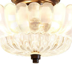 Vintage Romantic Retro Petal Glass Flush Mount Ceiling Light - LightfixturesUAE