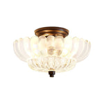 Vintage Romantic Retro Petal Glass Flush Mount Ceiling Light - LightfixturesUAE