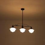 Vintage Schoolhouse Style 3 - Light Glass Chandelier - LightfixturesUAE