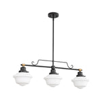 Vintage Schoolhouse Style 3 - Light Glass Chandelier - LightfixturesUAE