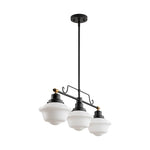 Vintage Schoolhouse Style 3 - Light Glass Chandelier - LightfixturesUAE