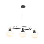 Vintage Schoolhouse Style 3 - Light Glass Chandelier - LightfixturesUAE