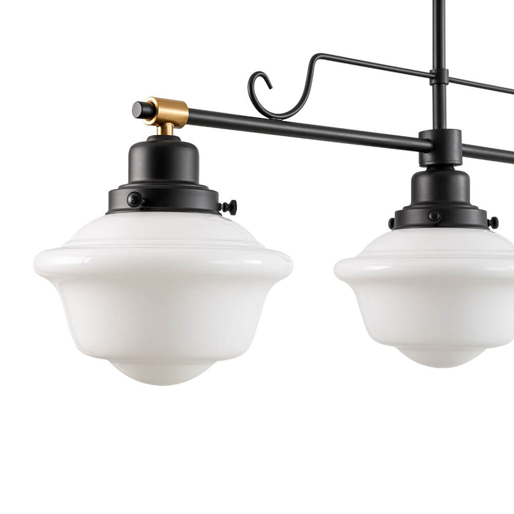 Vintage Schoolhouse Style 3 - Light Glass Chandelier - LightfixturesUAE
