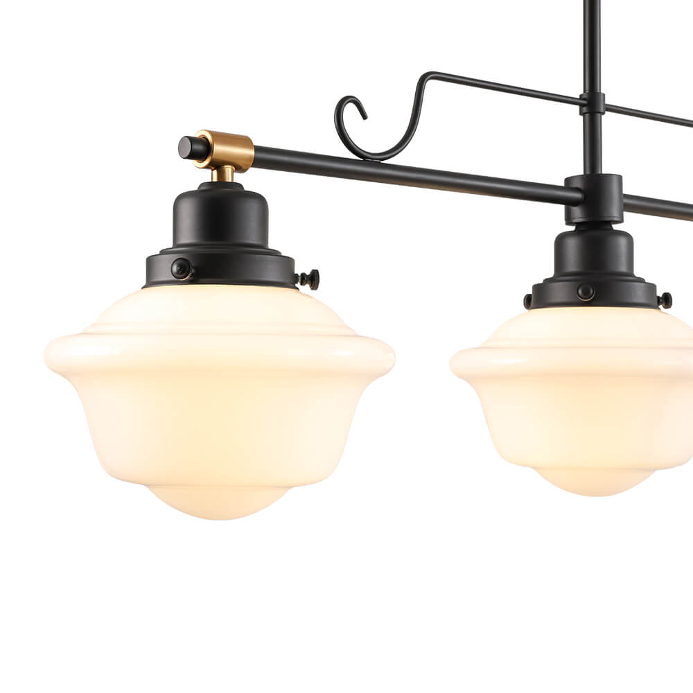 Vintage Schoolhouse Style 3 - Light Glass Chandelier - LightfixturesUAE