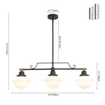 Vintage Schoolhouse Style 3 - Light Glass Chandelier - LightfixturesUAE