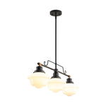 Vintage Schoolhouse Style 3 - Light Glass Chandelier - LightfixturesUAE