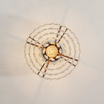 Vintage Single - Light Pyramid - Shape Teardrop Crystal Metal Semi Flush Mount Ceiling Light - LightfixturesUAE