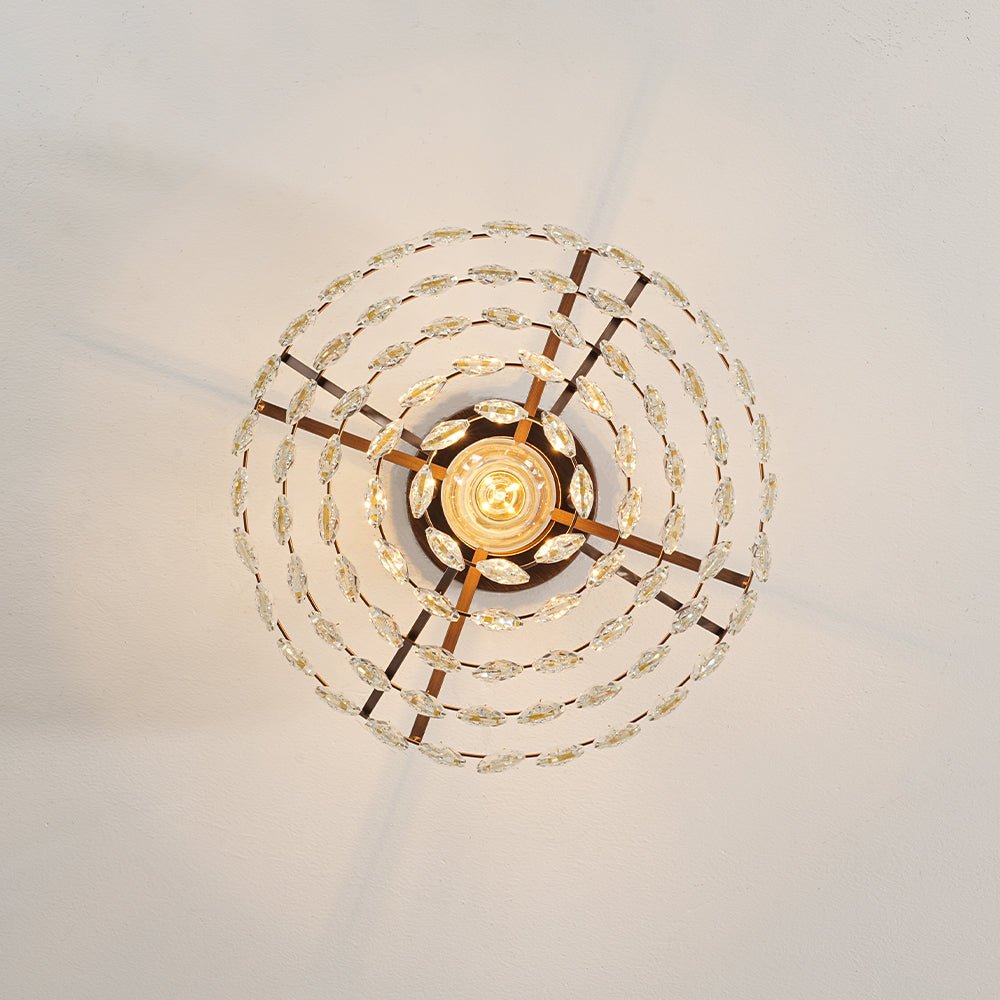 Vintage Single - Light Pyramid - Shape Teardrop Crystal Metal Semi Flush Mount Ceiling Light - LightfixturesUAE
